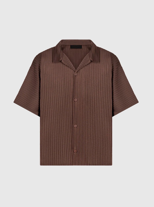 Pleated Shirt - Coffee