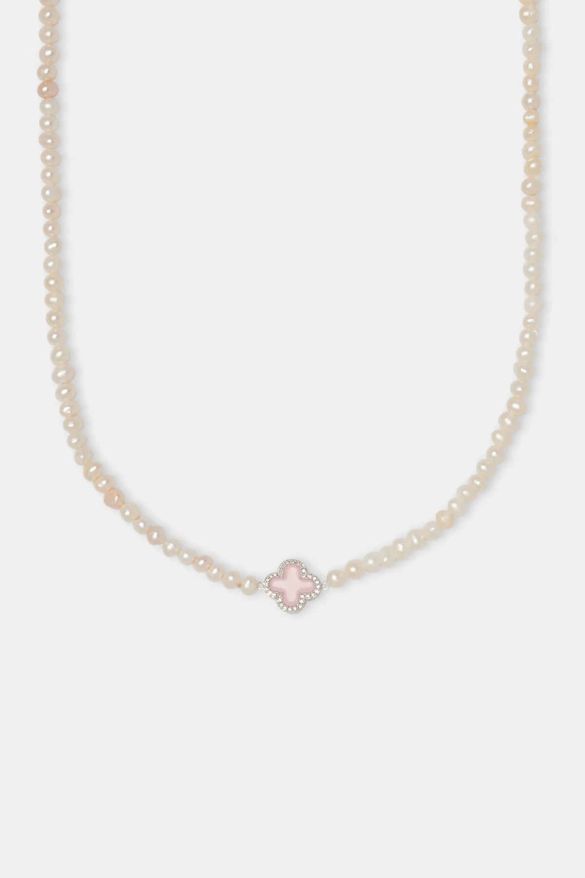 Pink Motif Pearl Necklace - 4MM