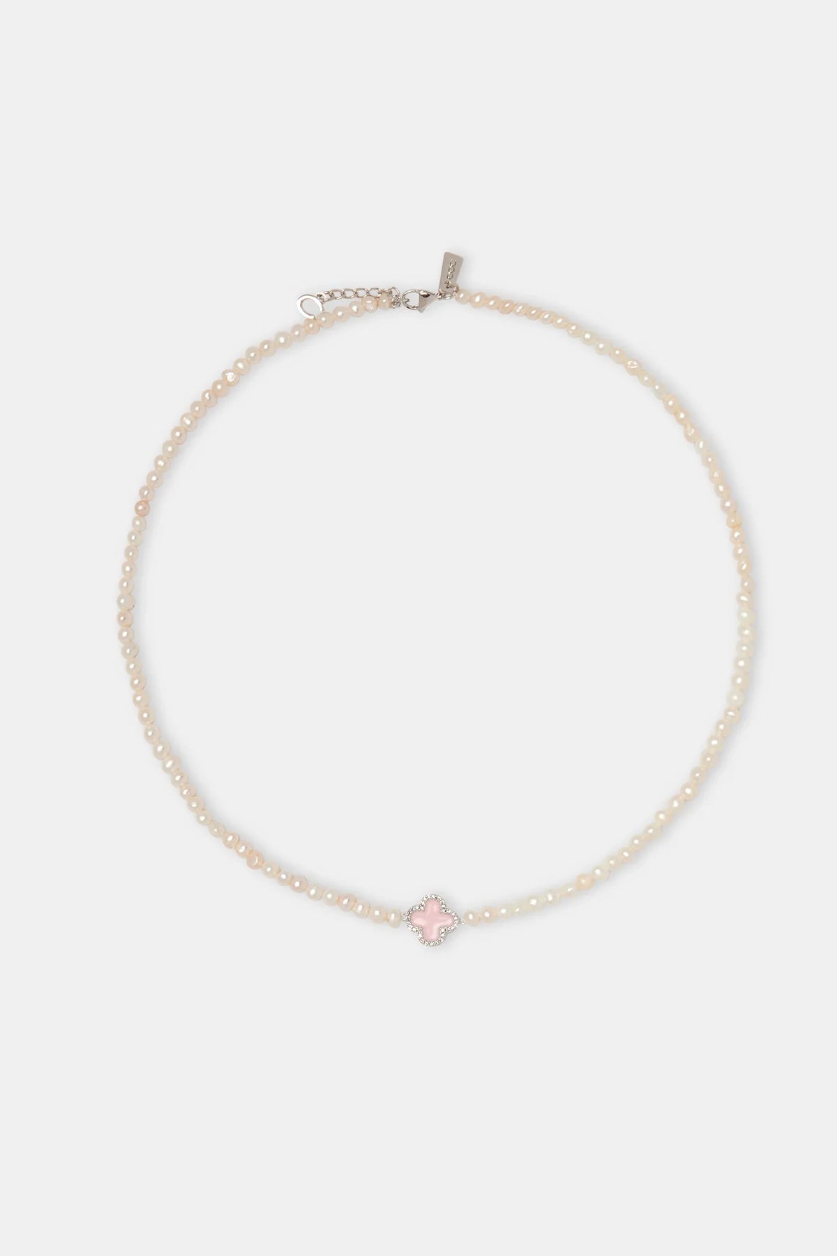 Pink Motif Pearl Necklace - 4MM